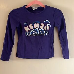 Purple Kenzo Paris long sleeved tee. Eiffel Tower and Statue of Liberty